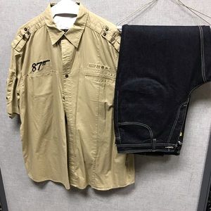 8732 49/32 jeans and 4xl shirt